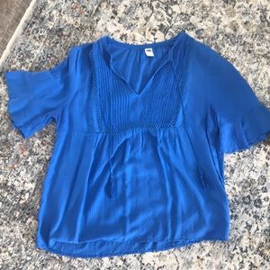 Boho royal blue blouse